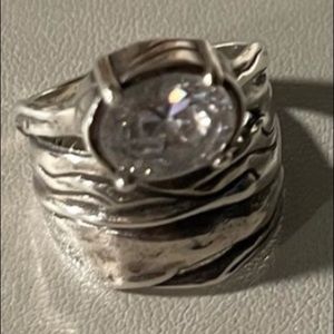 Handcrafted in Israel SS 925 CZ ring.